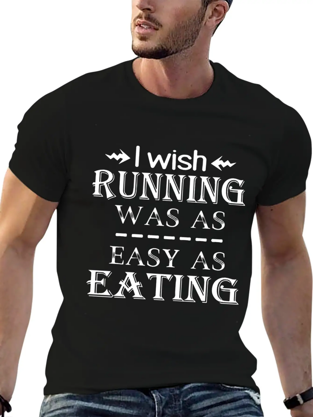 I Wish Running Was A Easy As Eating Run Unisex Casual T-Shirt – Clean Design For Daily Comfort
