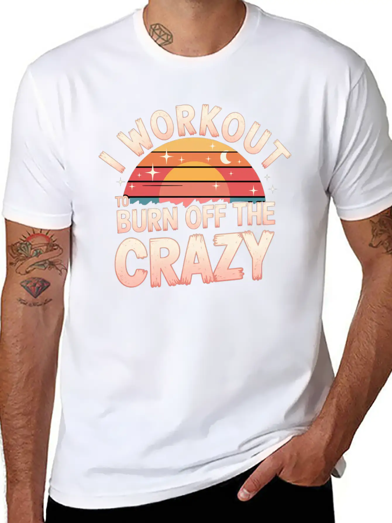 I Workout To Burn Off The Crazy 14 Unisex Casual T-Shirt – Clean Design For Daily Comfort