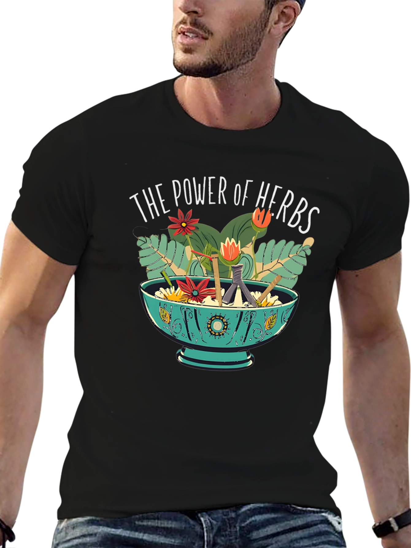 Power of Herbs Graphic Tee - Nature Lover Shirt