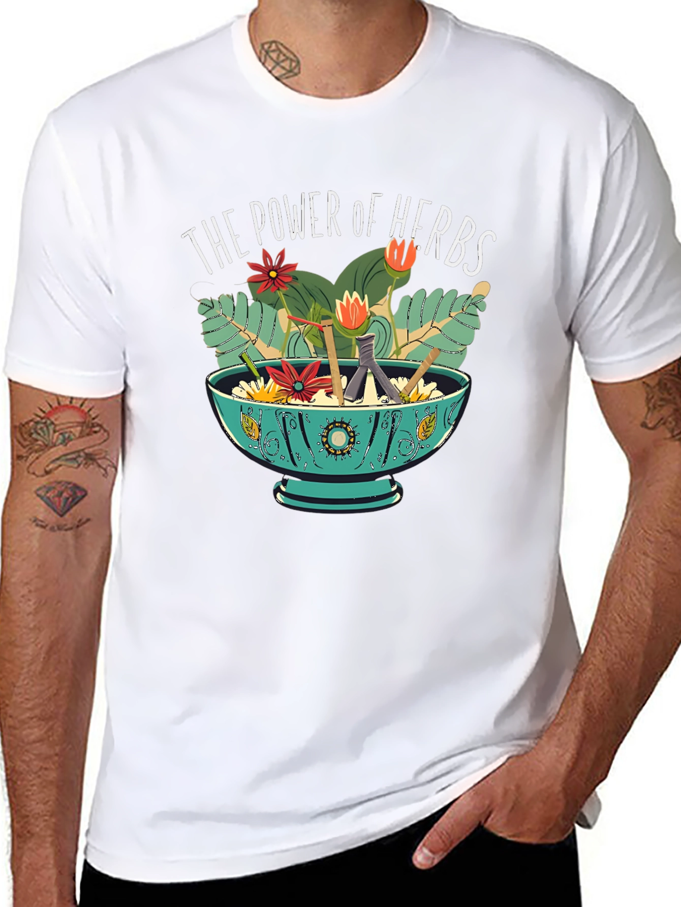 Power of Herbs Graphic Tee - Nature Lover Shirt