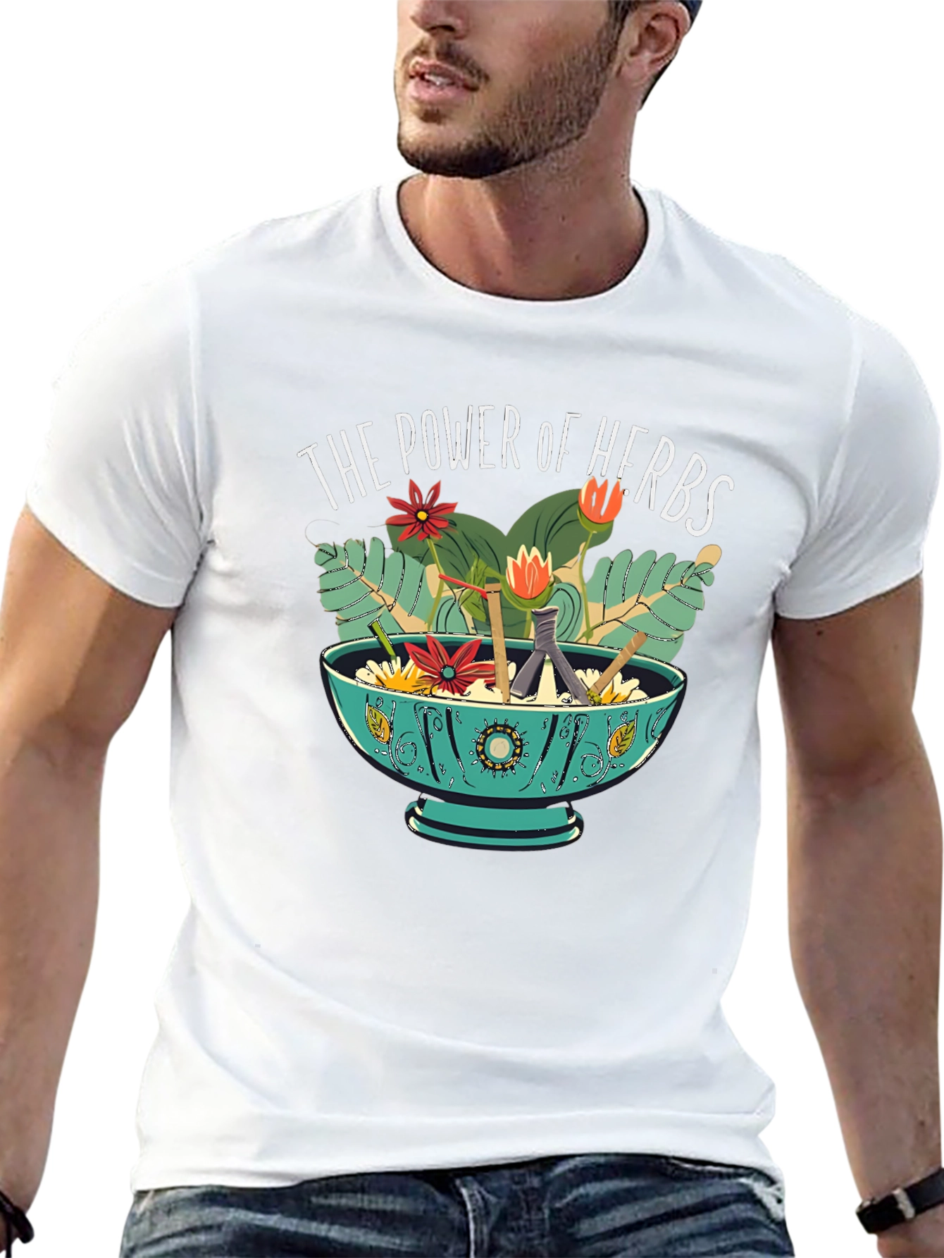 Power of Herbs Graphic Tee - Nature Lover Shirt