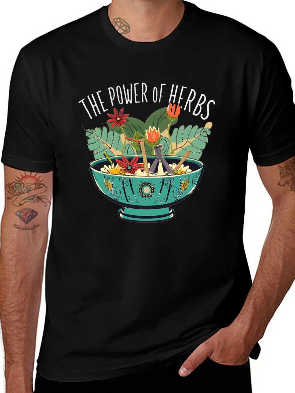 Power of Herbs Graphic Tee - Nature Lover Shirt