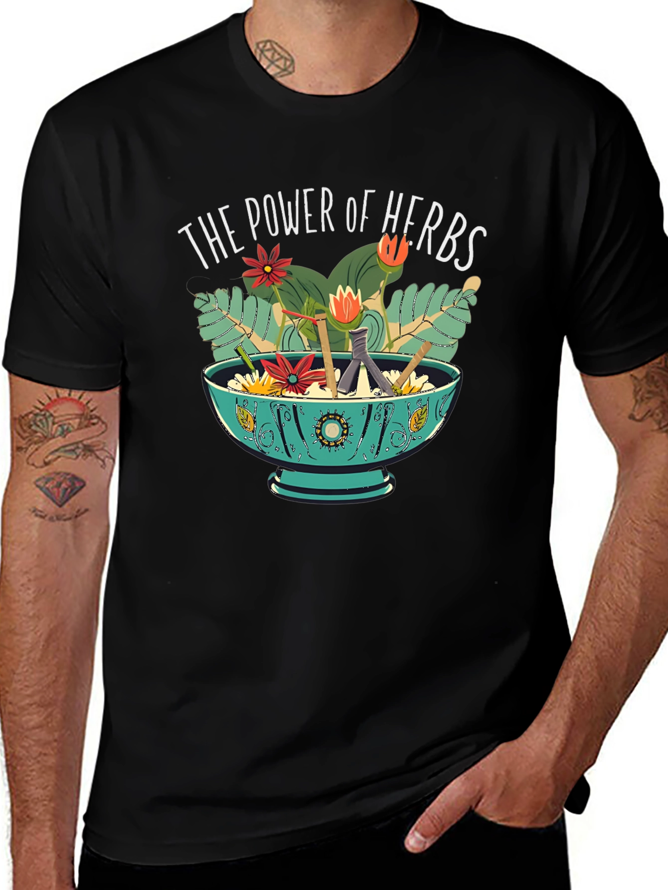 Power of Herbs Graphic Tee - Nature Lover Shirt