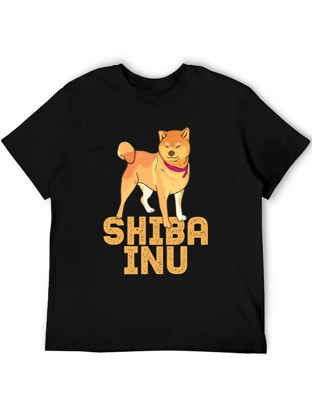 Shiba Inu Dog Graphic Print Black T-Shirt