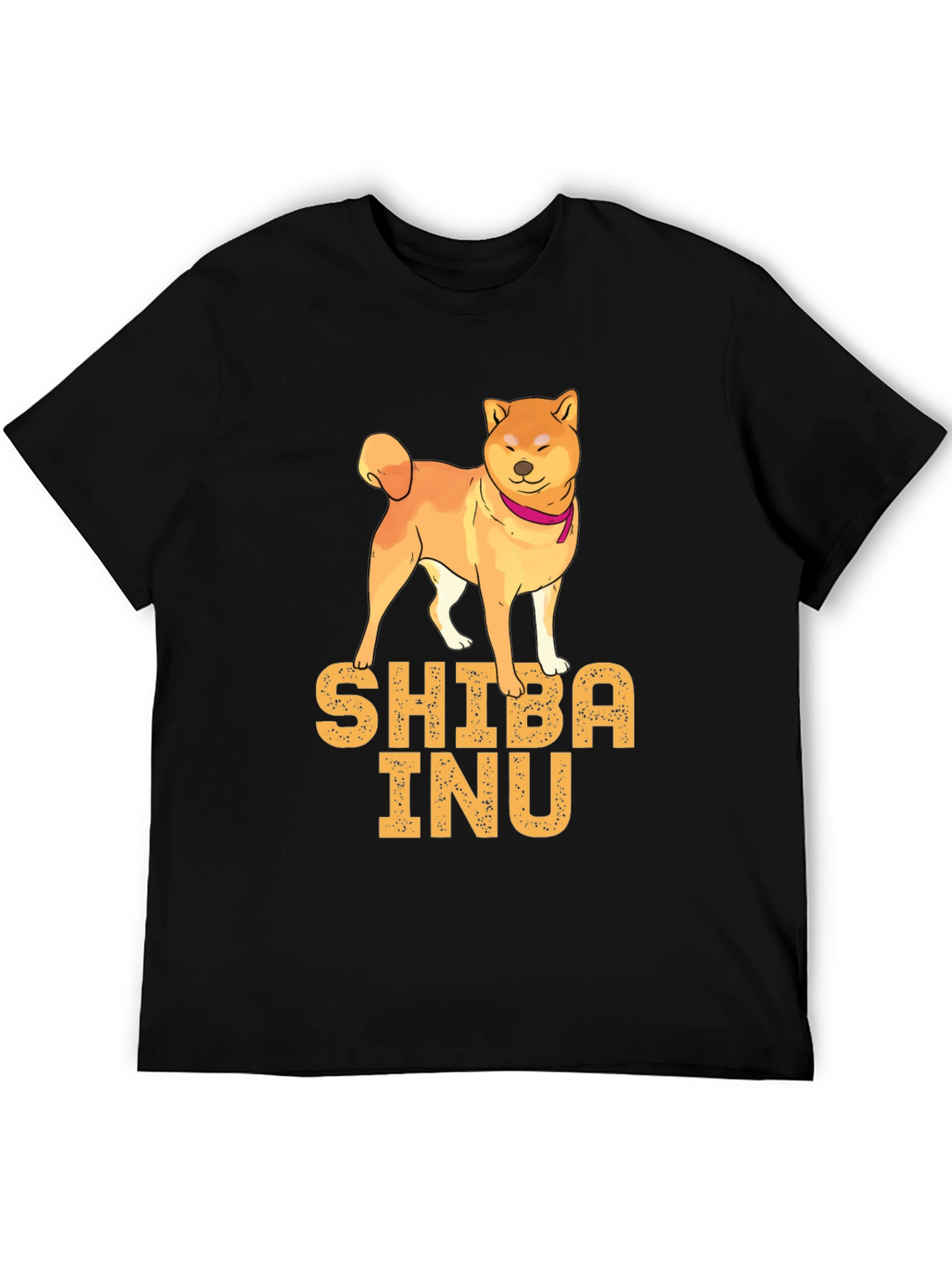 Shiba Inu Dog Graphic Print Black T-Shirt