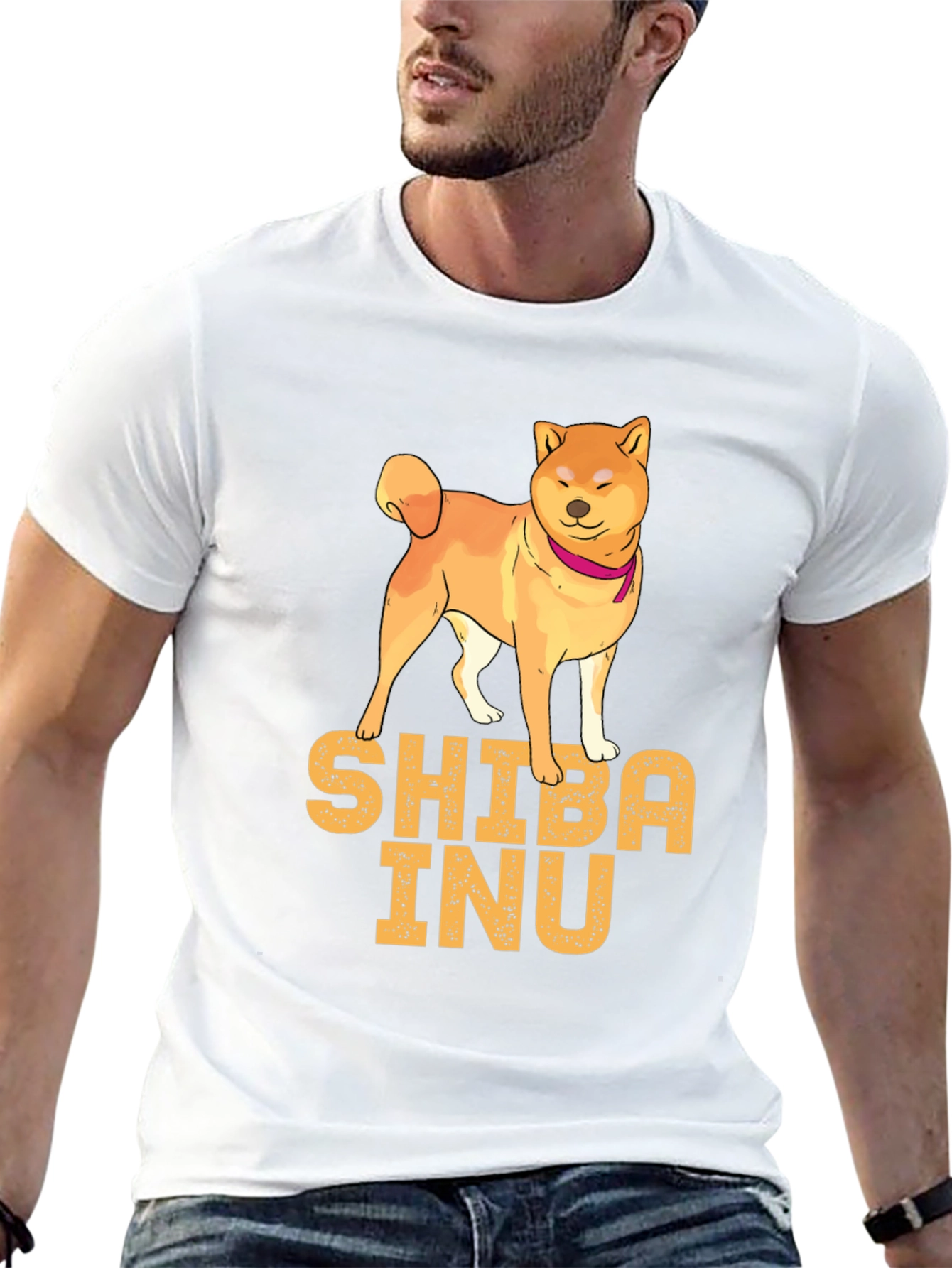 Shiba Inu Dog Graphic Print Black T-Shirt