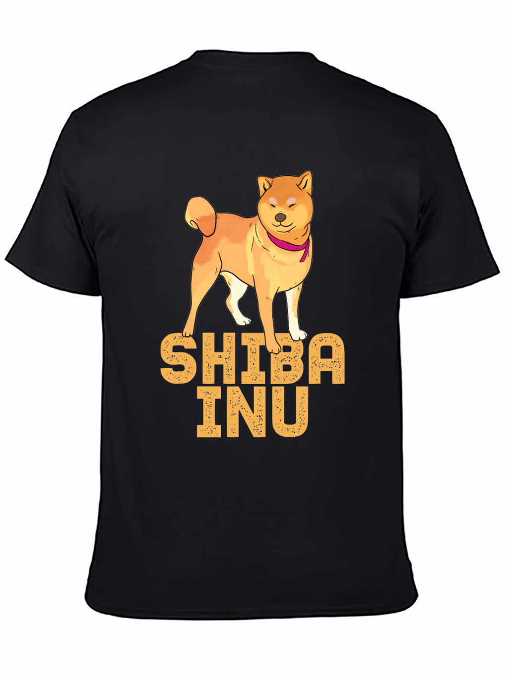 Shiba Inu Dog Graphic Print Black T-Shirt