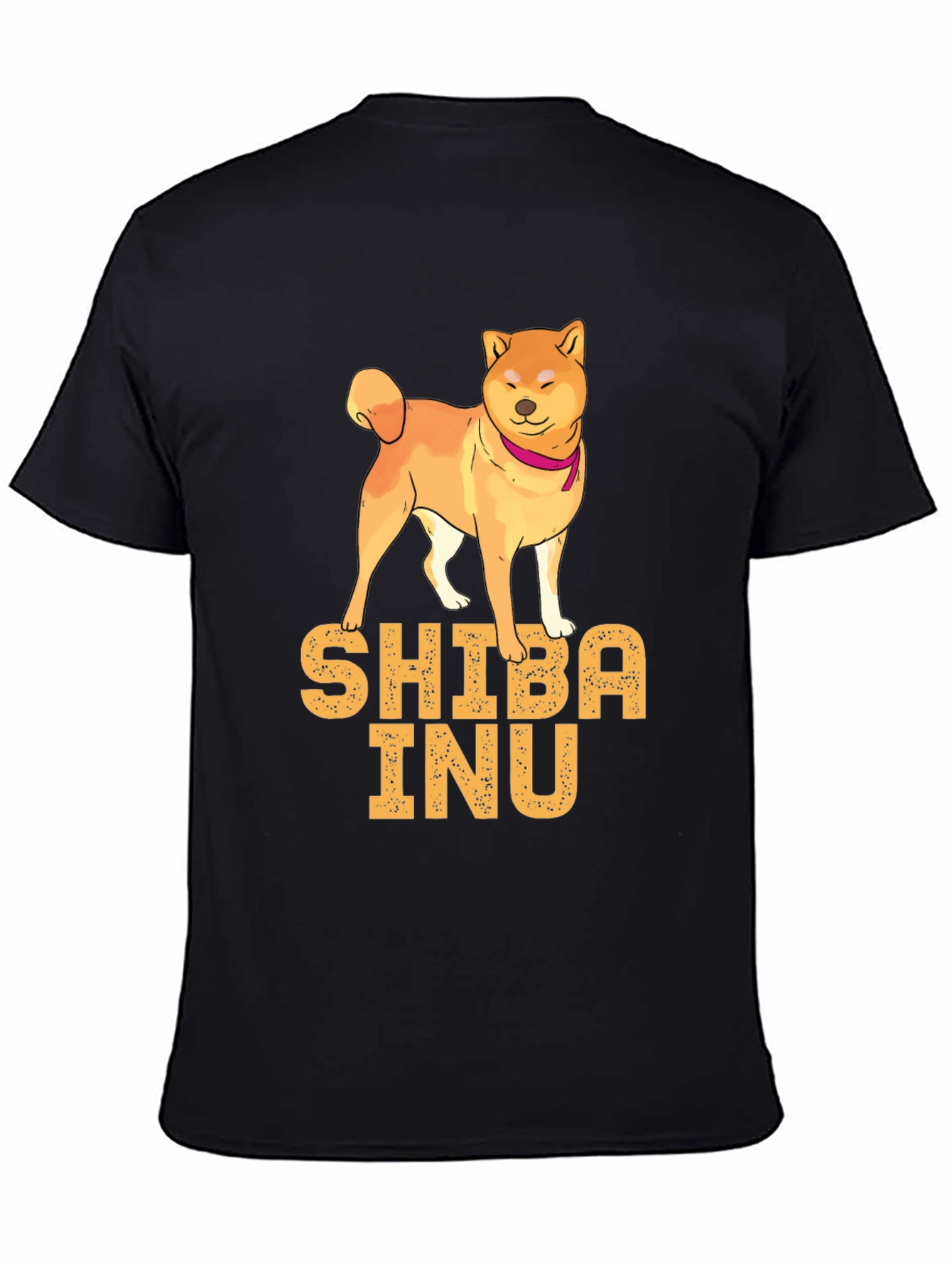Shiba Inu Dog Graphic Print Black T-Shirt