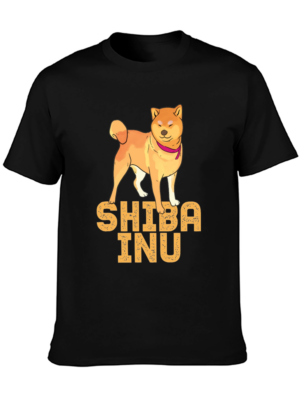 Shiba Inu Dog Graphic Print Black T-Shirt