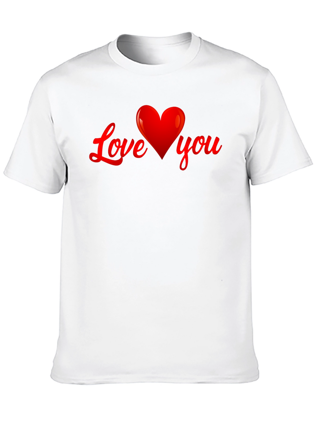 Love You Heart Graphic T-Shirt - Black