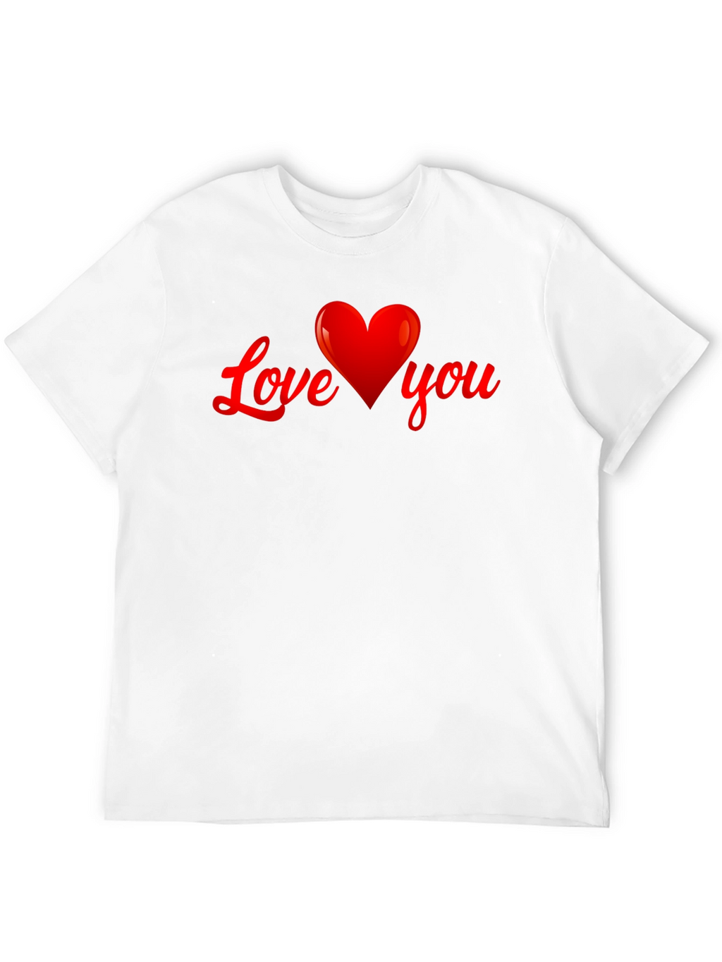 Love You Heart Graphic T-Shirt - Black