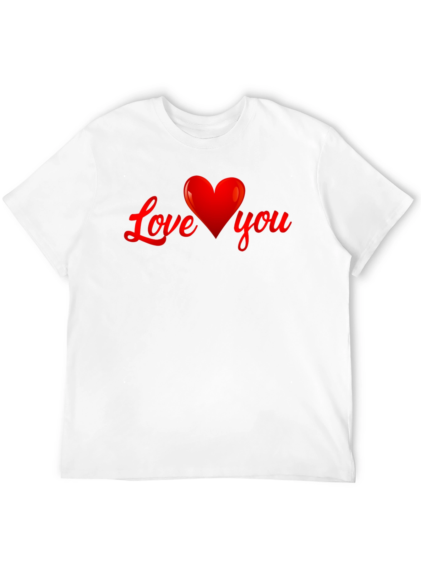 Love You Heart Graphic T-Shirt - Black