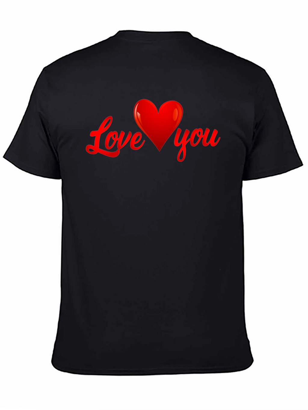 Love You Heart Graphic T-Shirt - Black
