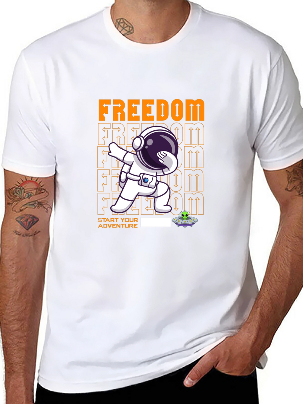 Freedom Astronaut Dab T-Shirt - Start Your Adventure!