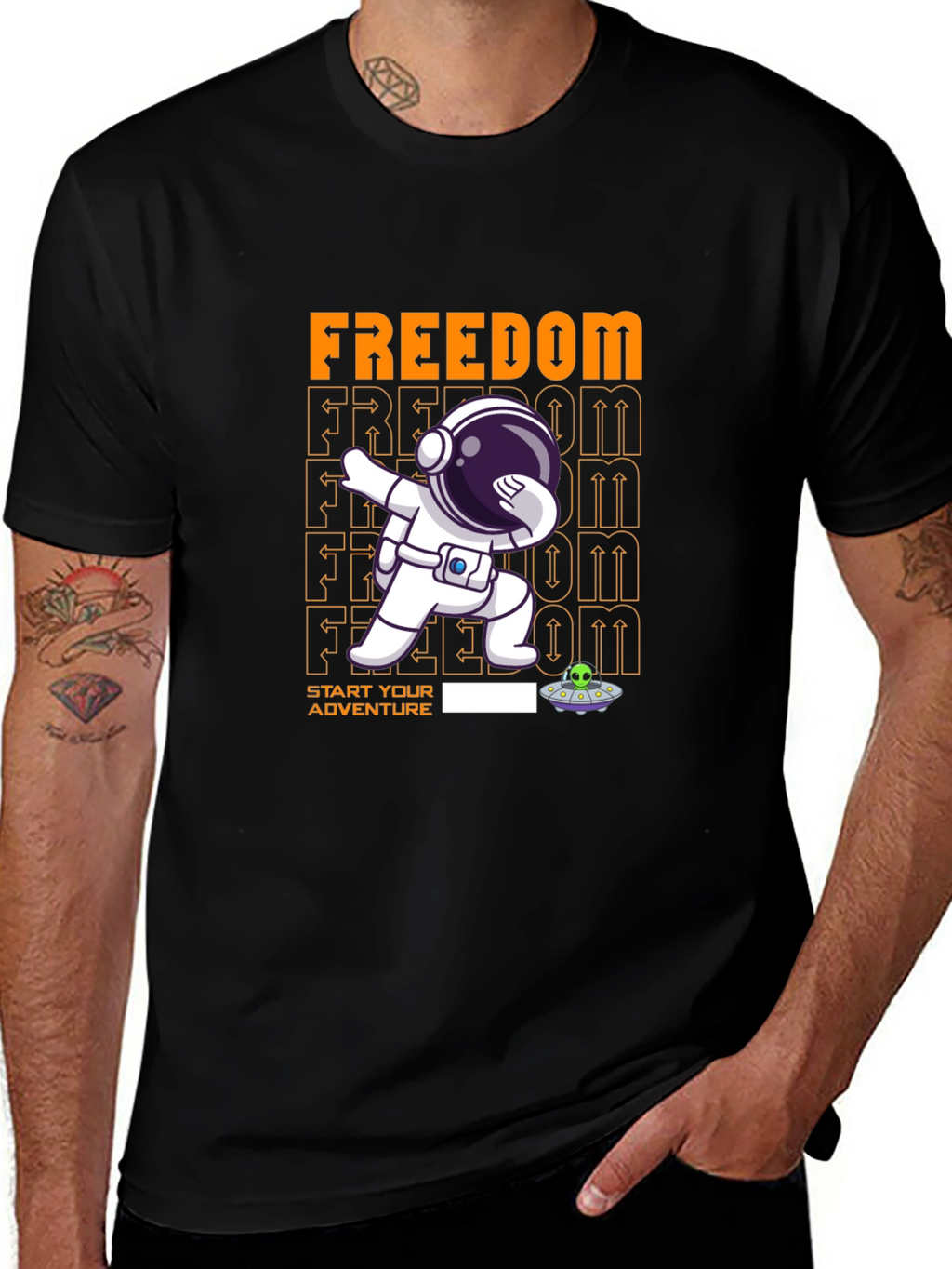 Freedom Astronaut Dab T-Shirt - Start Your Adventure!
