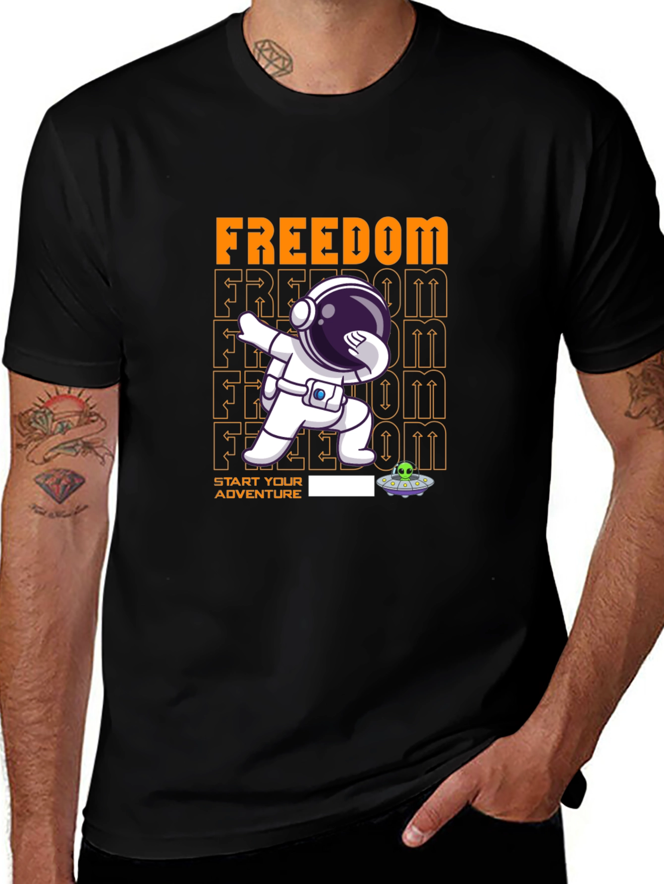 Freedom Astronaut Dab T-Shirt - Start Your Adventure!