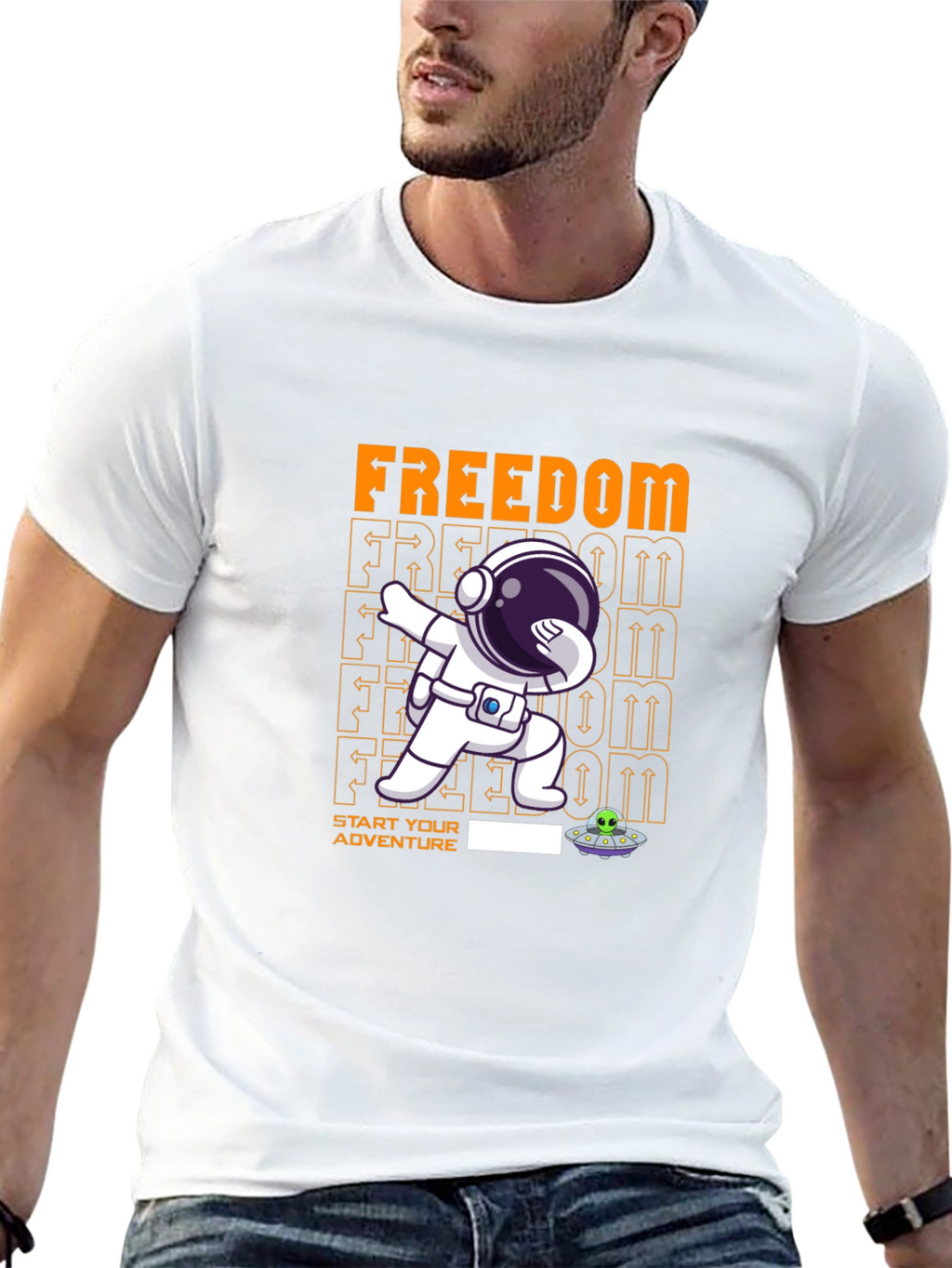 Freedom Astronaut Dab T-Shirt - Start Your Adventure!