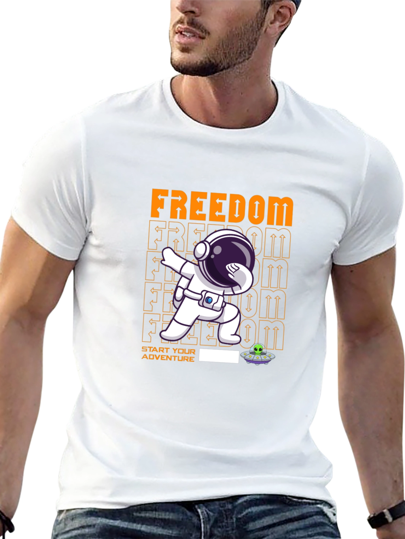 Freedom Astronaut Dab T-Shirt - Start Your Adventure!