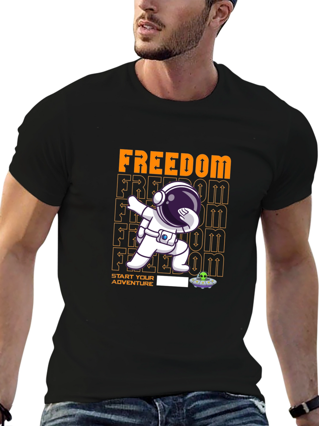 Freedom Astronaut Dab T-Shirt - Start Your Adventure!