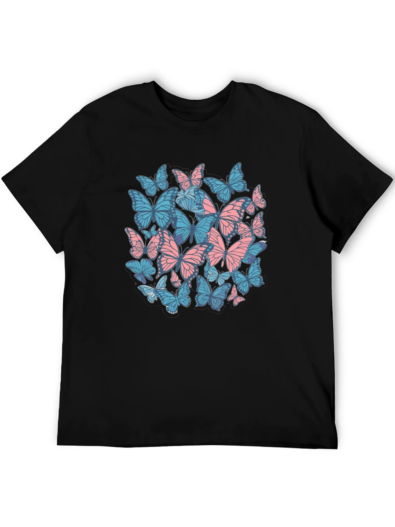 Butterfly Print Black T-Shirt