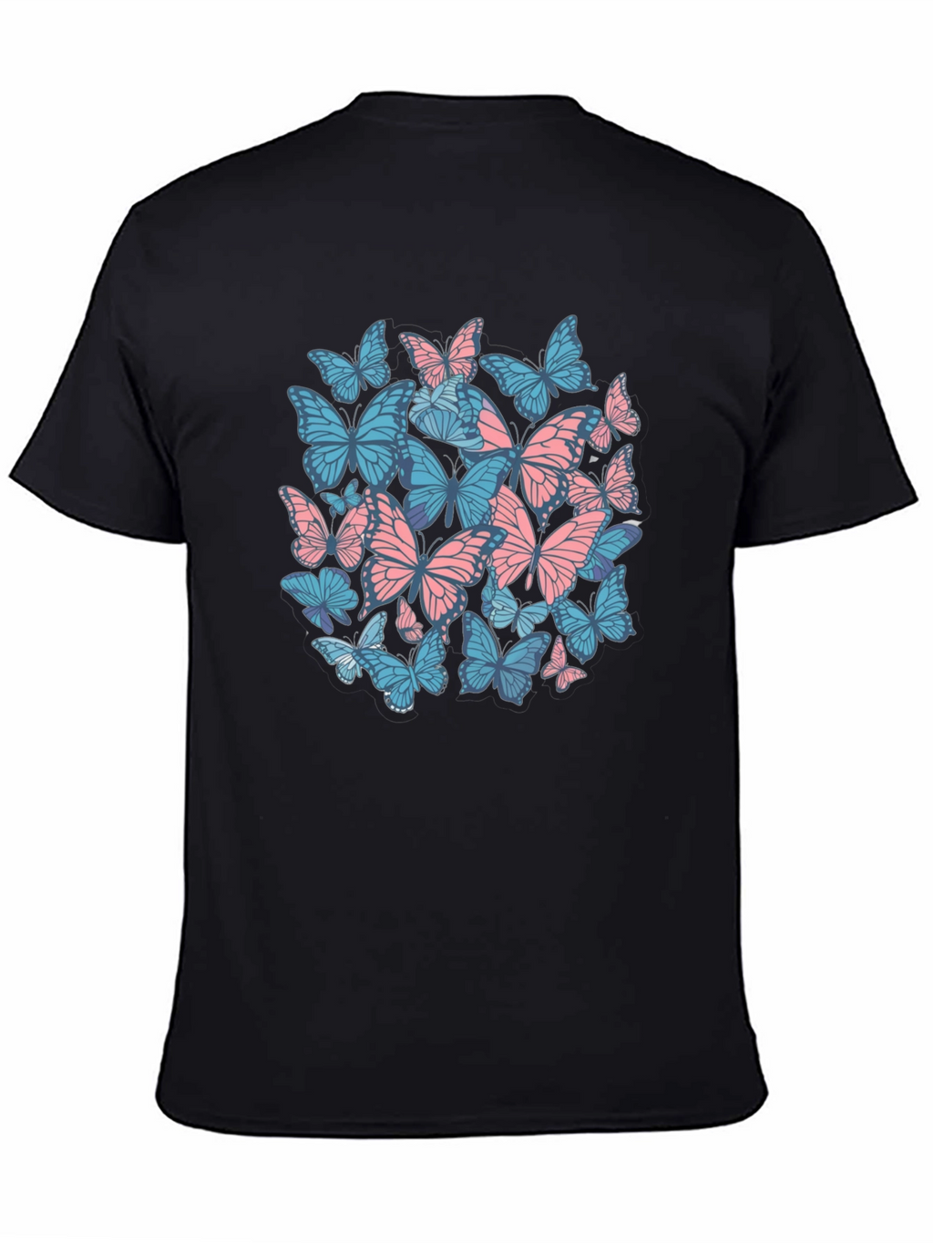 Butterfly Print Black T-Shirt