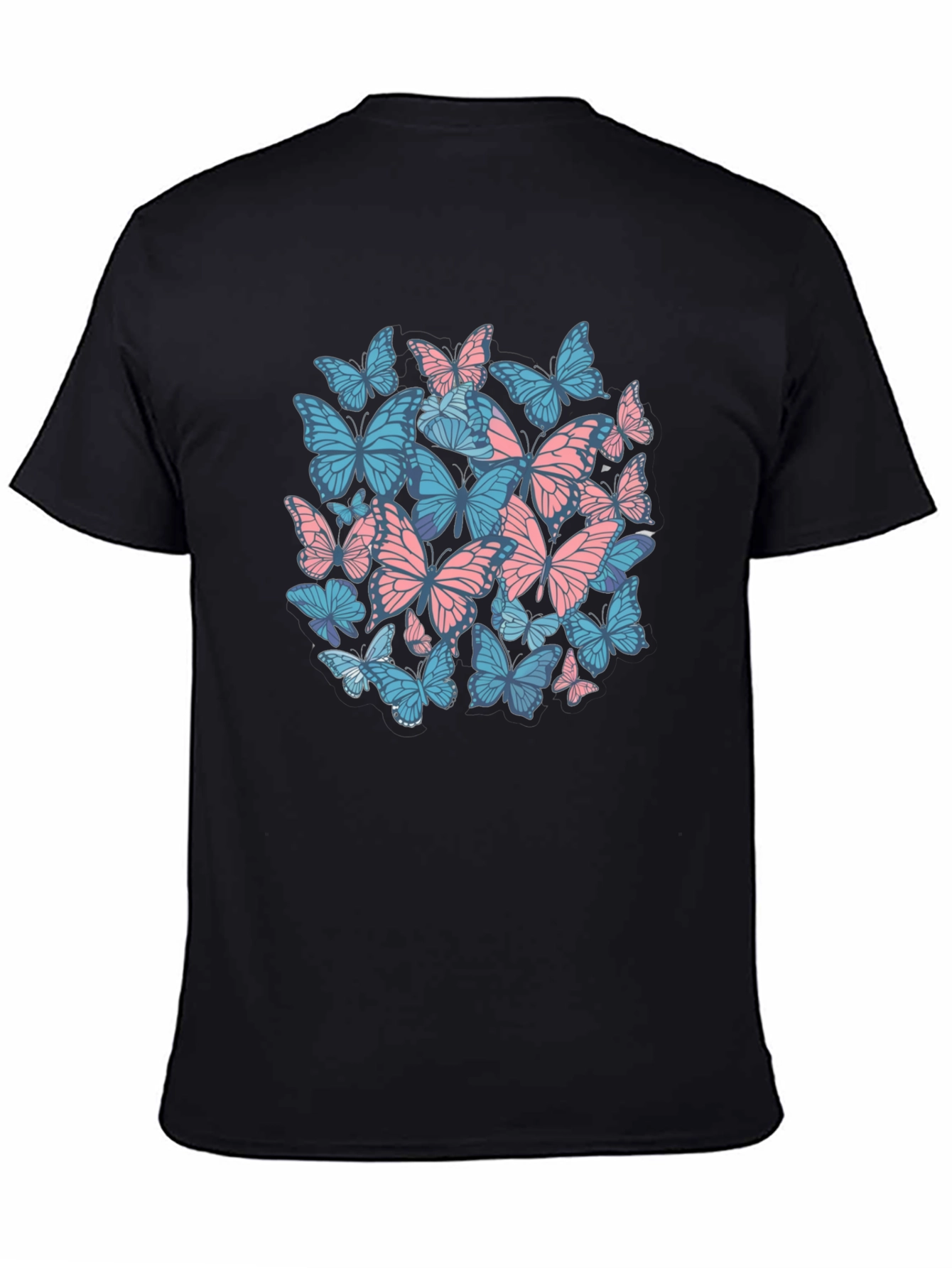 Butterfly Print Black T-Shirt