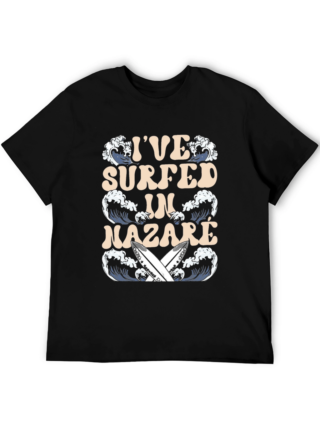 Surfer T-Shirt - Nazare Wave Design