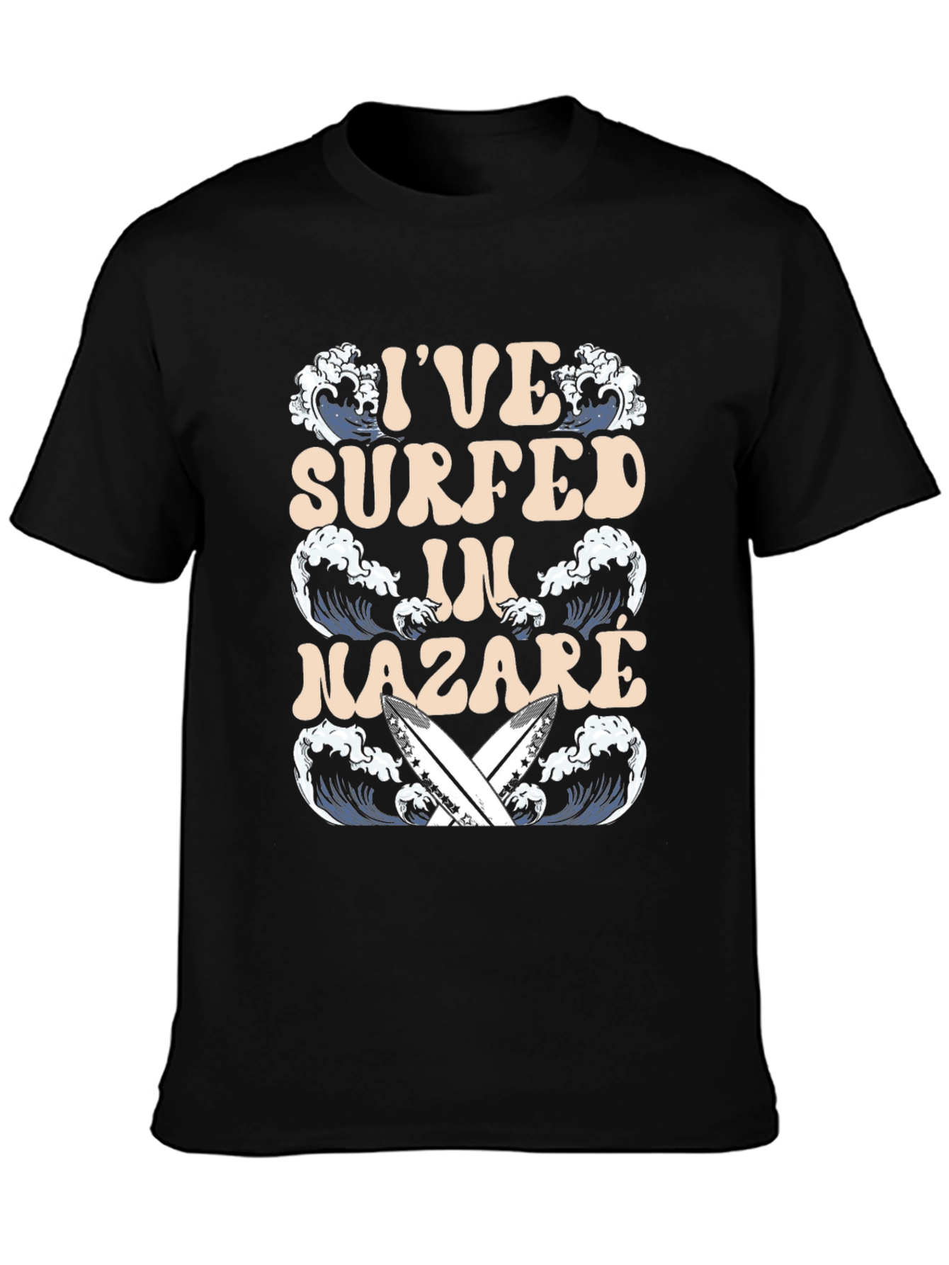 Surfer T-Shirt - Nazare Wave Design
