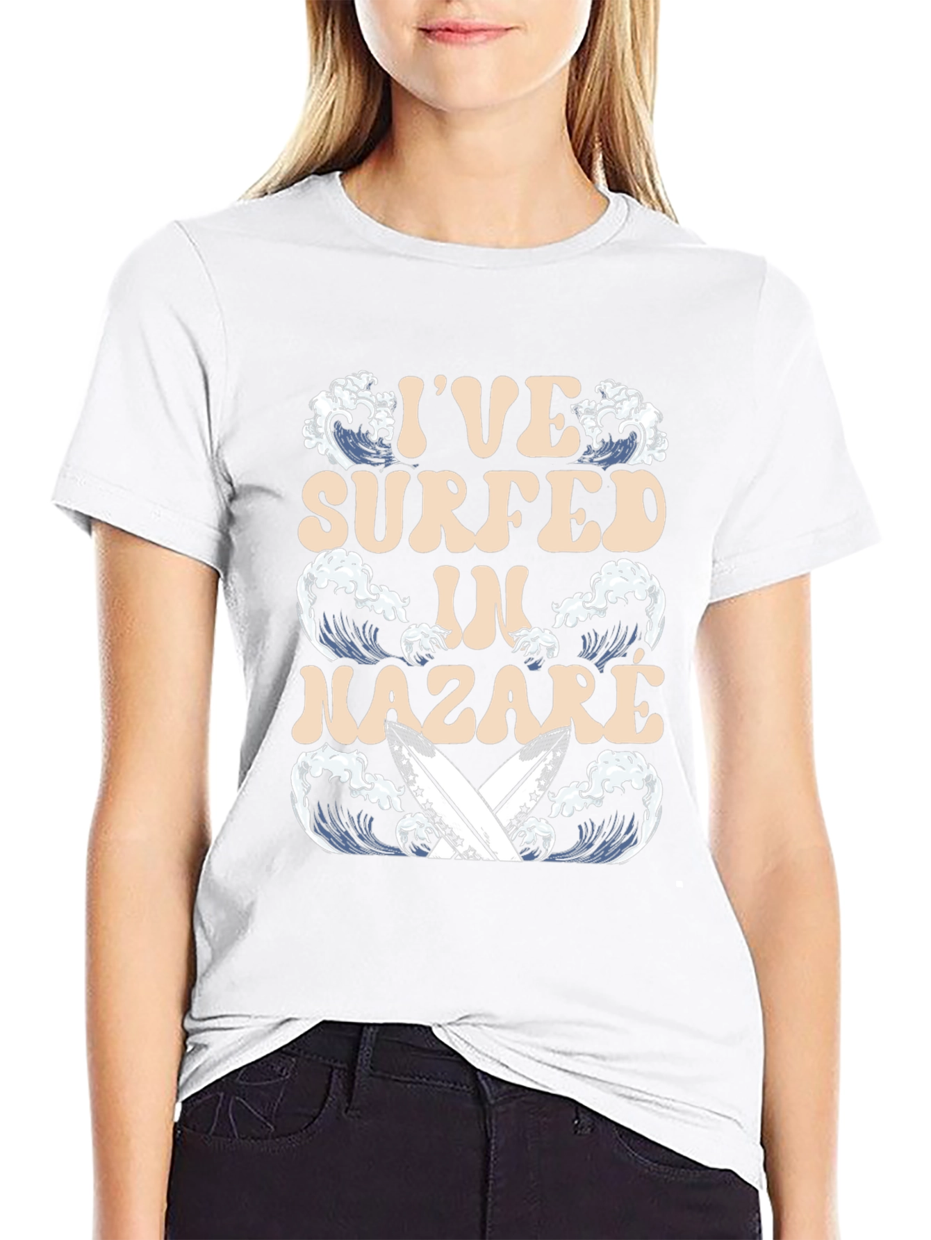 Surfer T-Shirt - Nazare Wave Design