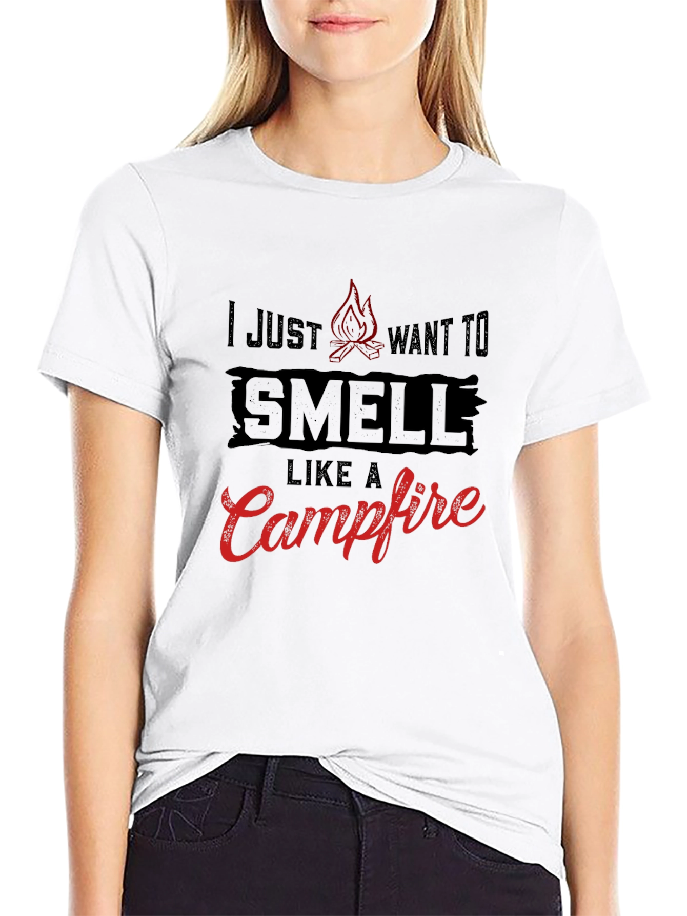 Campfire Smell Graphic Tee - Black Cotton T-Shirt