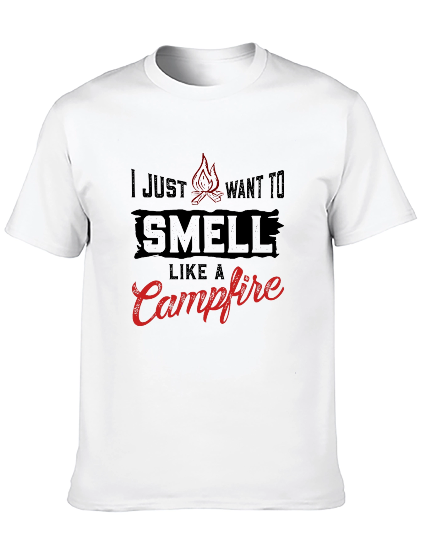 Campfire Smell Graphic Tee - Black Cotton T-Shirt