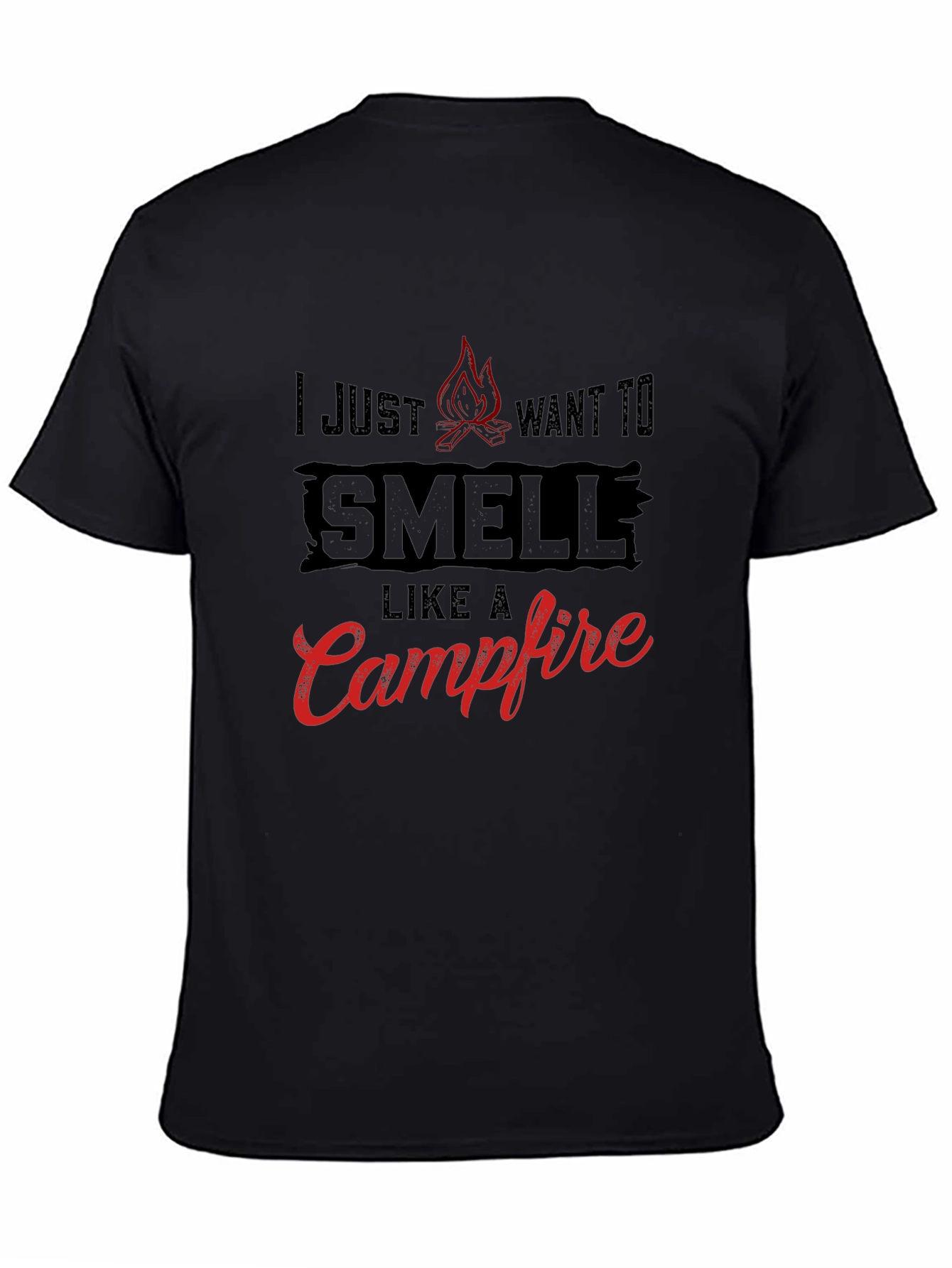 Campfire Smell Graphic Tee - Black Cotton T-Shirt