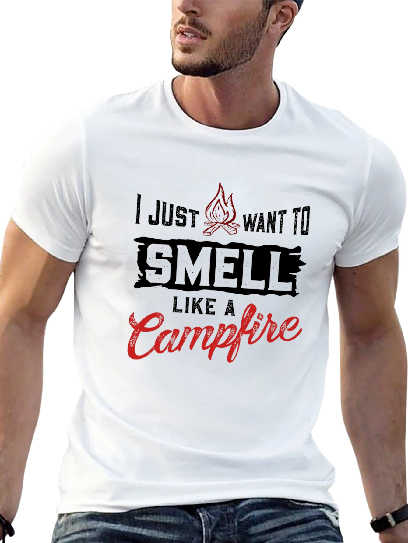 Campfire Smell Graphic Tee - Black Cotton T-Shirt