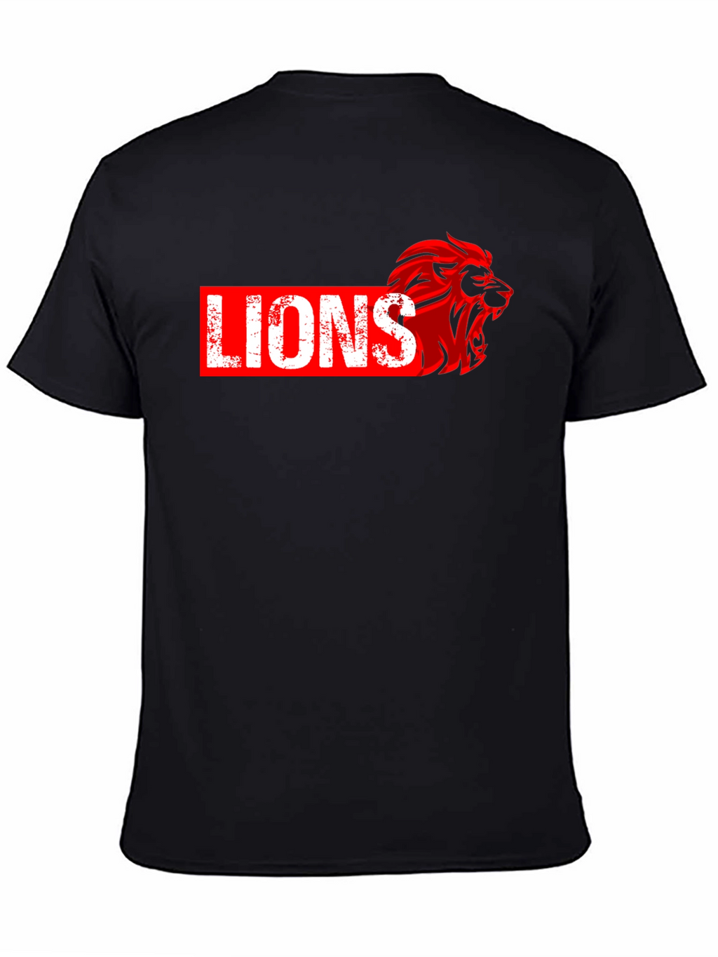 Lions Graphic Print Black T-Shirt
