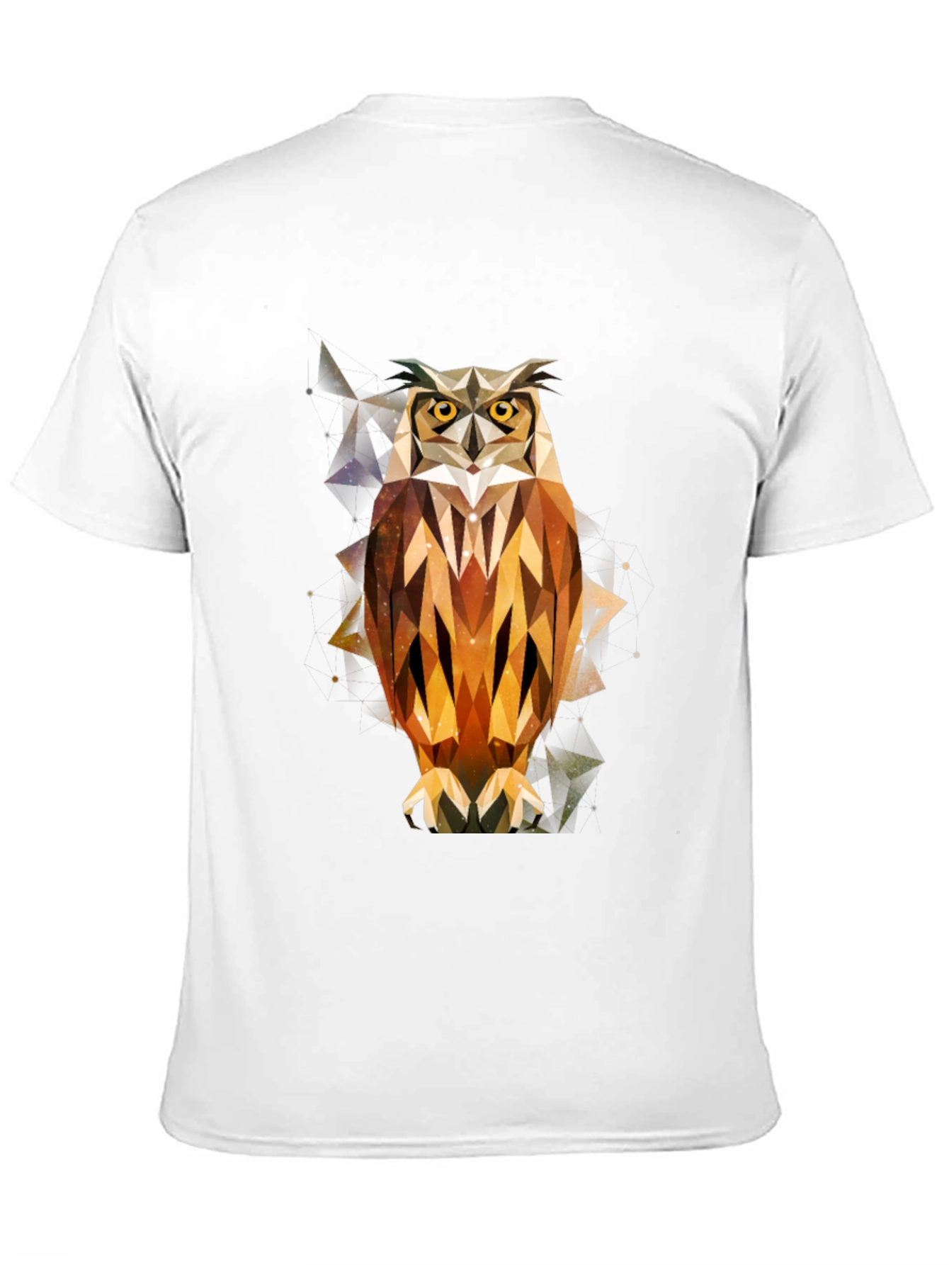 Geometric Owl Print Black T-Shirt
