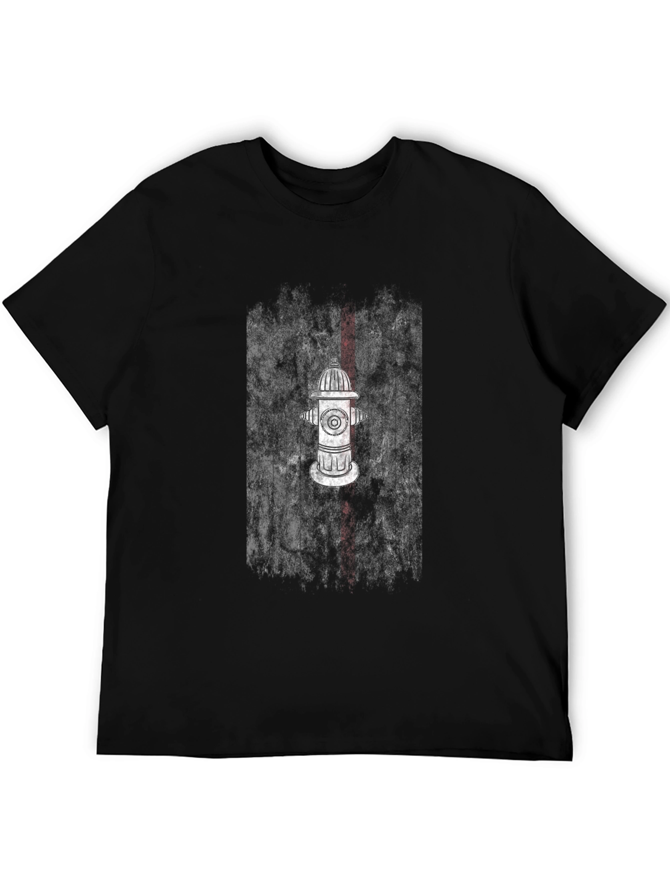 Fire Hydrant Graphic Tee - Black Cotton Blend T-Shirt