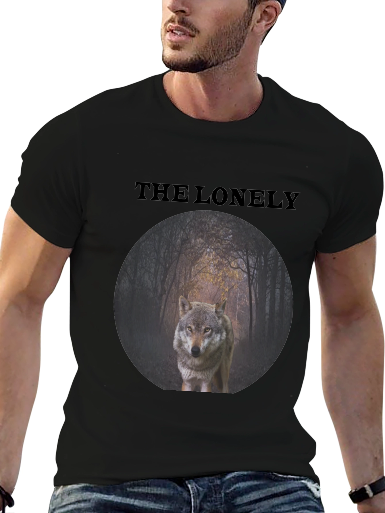 The Lonely Wolf Graphic Tee - Black Unisex T-Shirt
