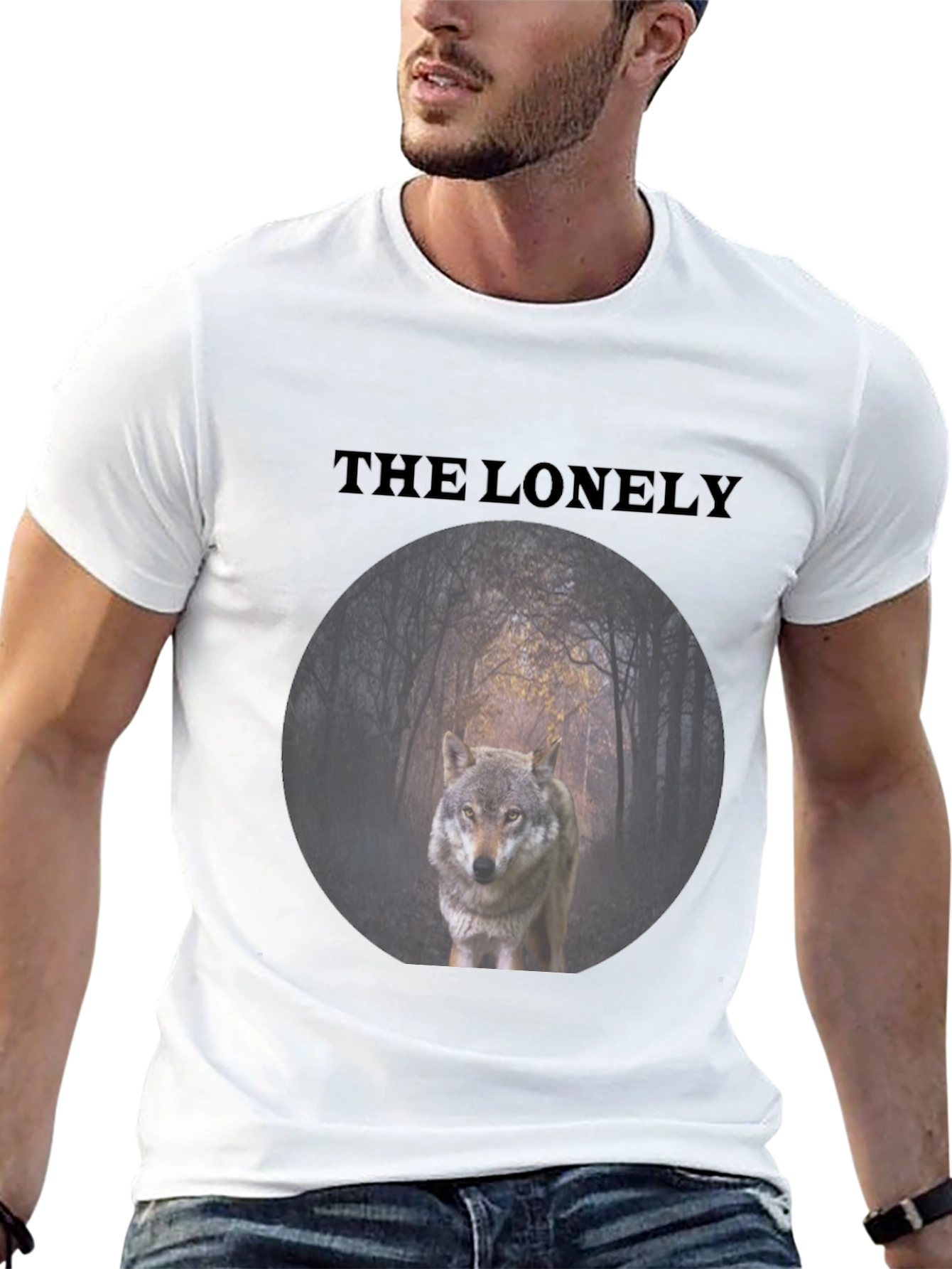 The Lonely Wolf Graphic Tee - Black Unisex T-Shirt