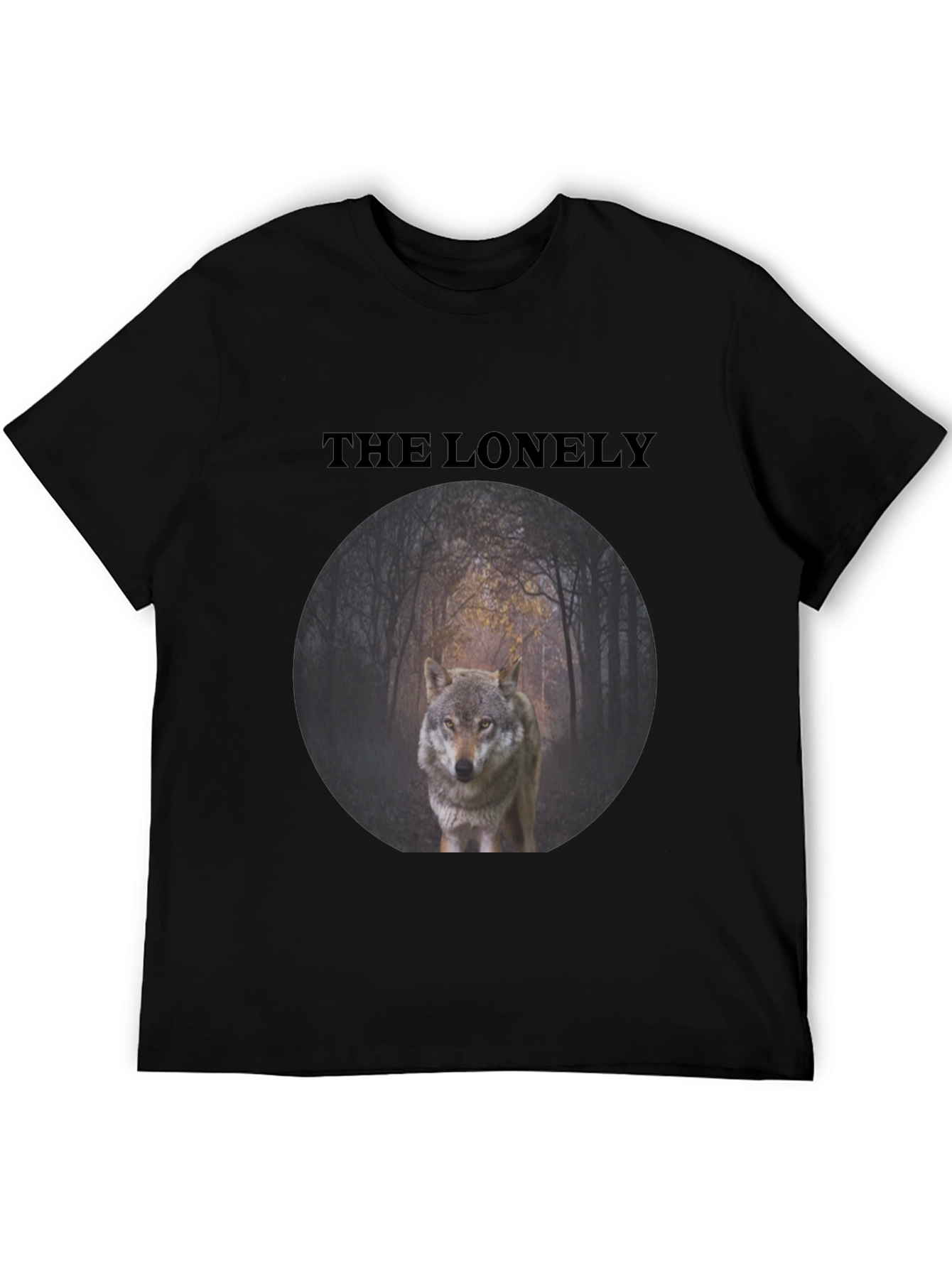 The Lonely Wolf Graphic Tee - Black Unisex T-Shirt