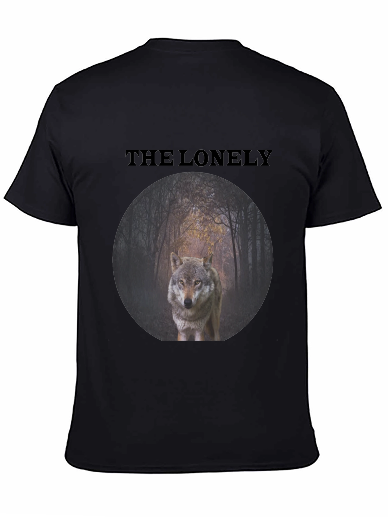 The Lonely Wolf Graphic Tee - Black Unisex T-Shirt