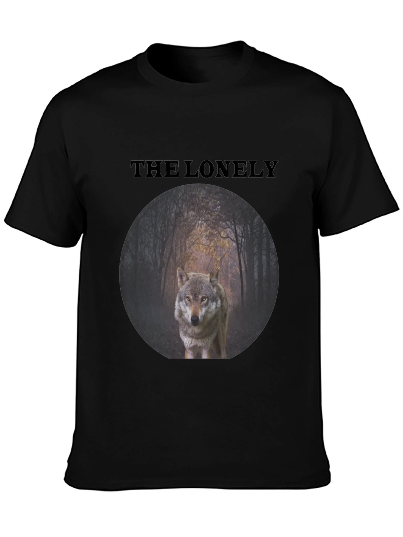 The Lonely Wolf Graphic Tee - Black Unisex T-Shirt