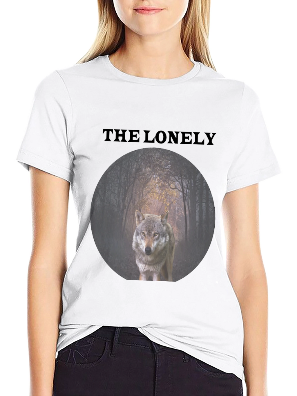 The Lonely Wolf Graphic Tee - Black Unisex T-Shirt
