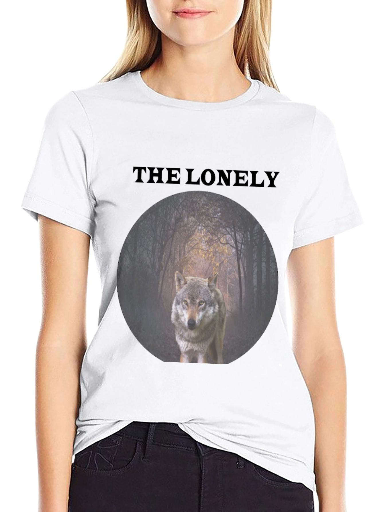 The Lonely Wolf Graphic Tee - Black Unisex T-Shirt