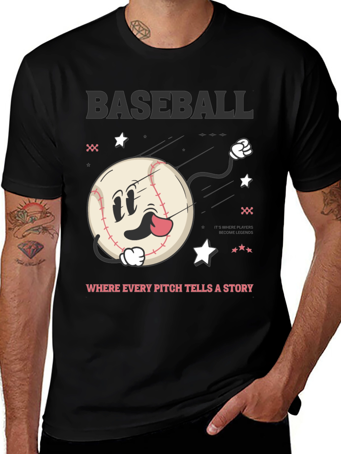 Baseball Graphic Tee - Where Every Pitch Tells A Story