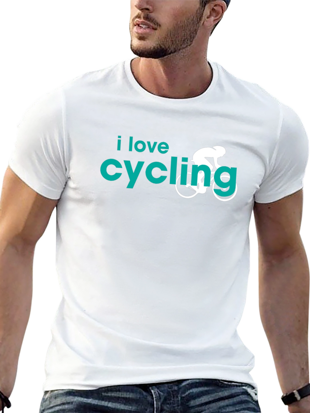 I Love Cycling Graphic T-Shirt - Black