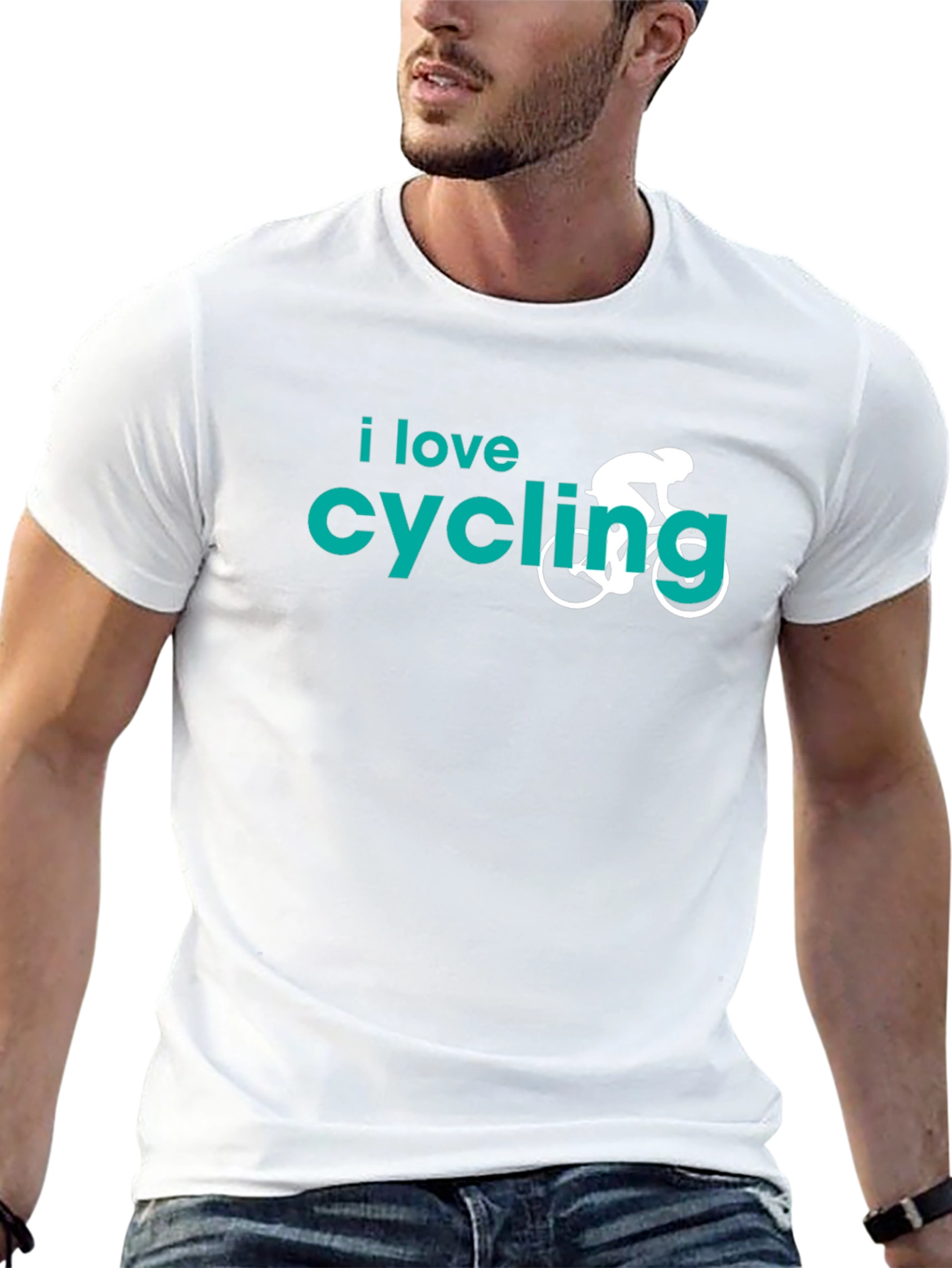 I Love Cycling Graphic T-Shirt - Black