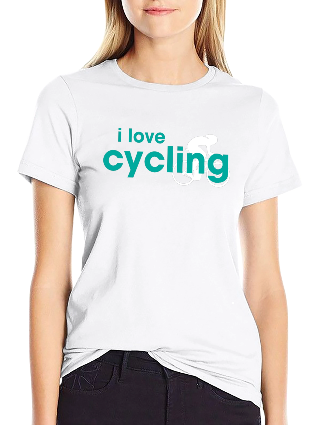 I Love Cycling Graphic T-Shirt - Black