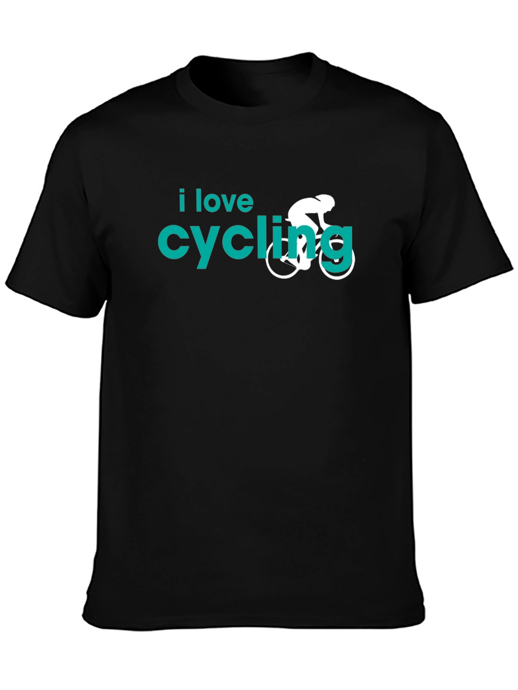 I Love Cycling Graphic T-Shirt - Black