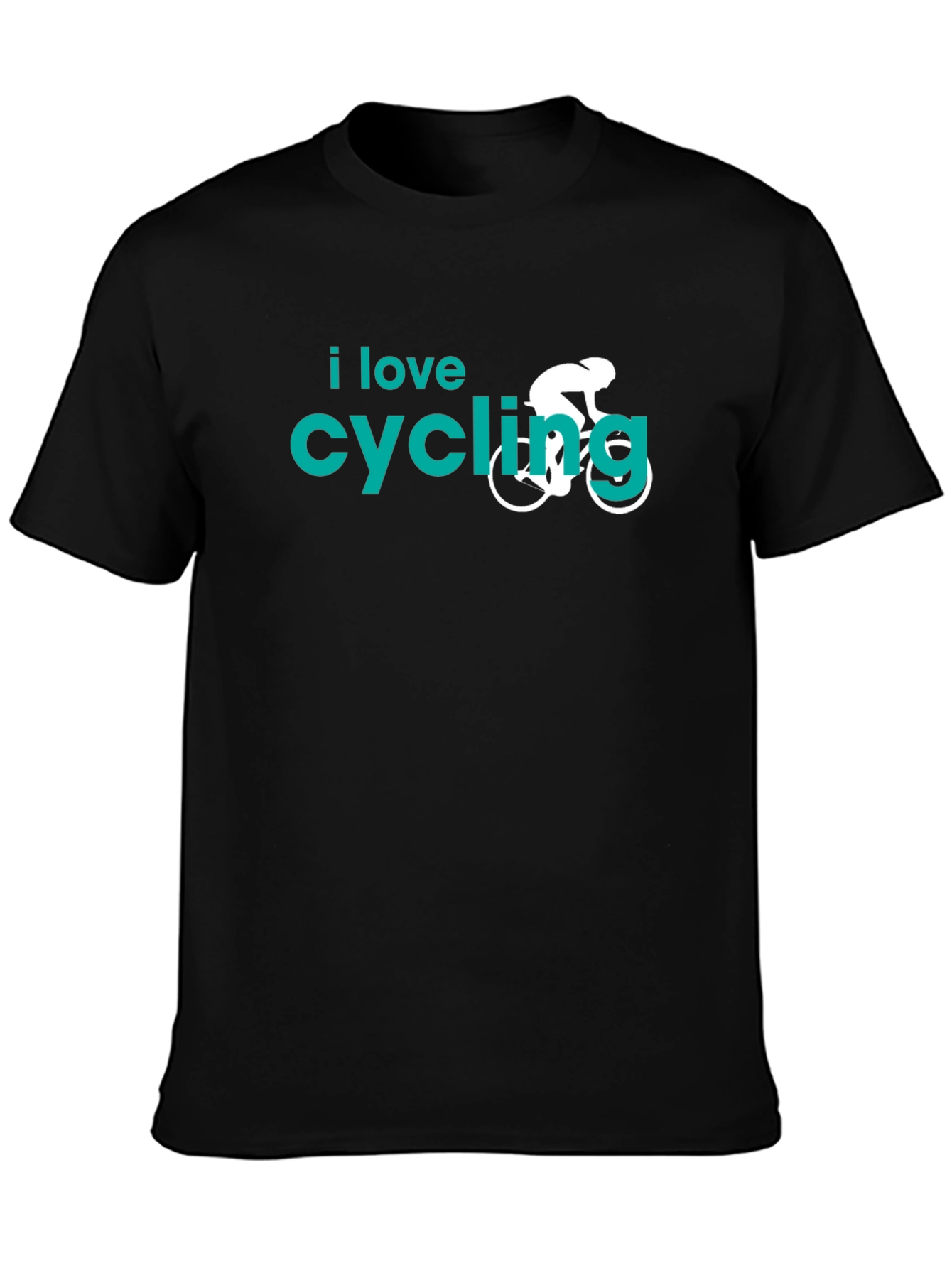I Love Cycling Graphic T-Shirt - Black