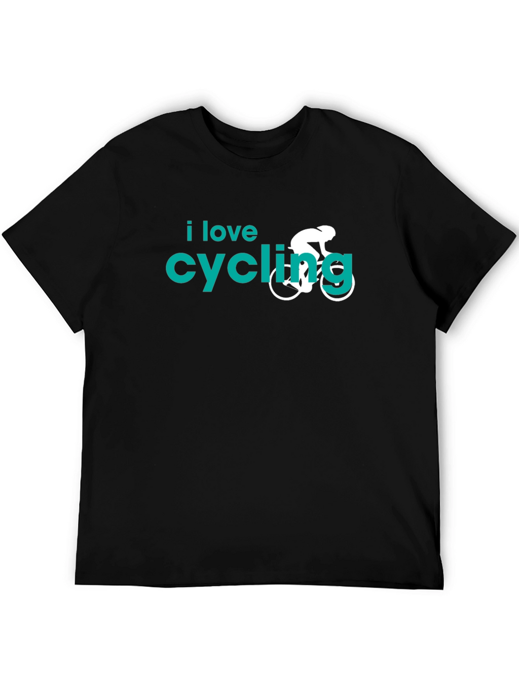 I Love Cycling Graphic T-Shirt - Black